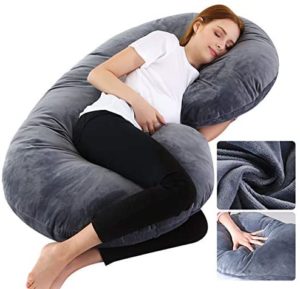 Dream night Big Size Pregnancy Pillow with Grey Jersey Cover